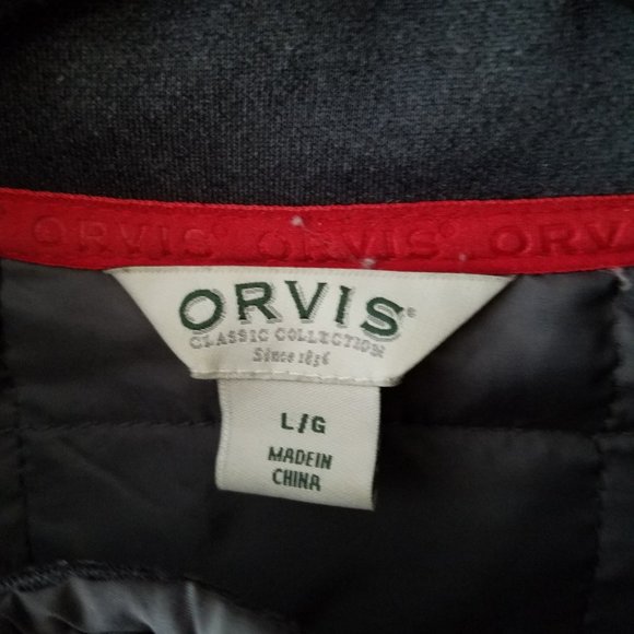Orvis Classic Collection Mens Quilted Fleece Light Puffer Gray Jacket Large - Picture 4 of 9